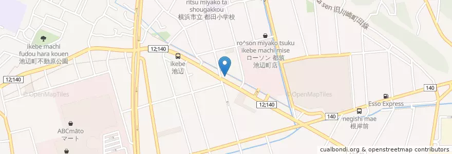 Mapa de ubicacion de 横浜池辺郵便局 en Japan, Präfektur Kanagawa, Yokohama, 都筑区.