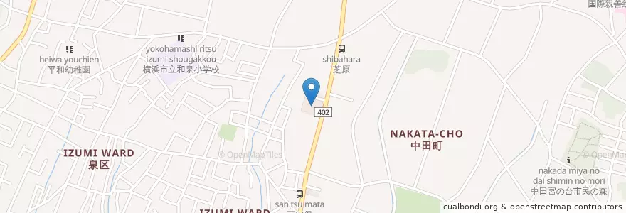 Mapa de ubicacion de 横浜泉郵便局 en 일본, 가나가와현, 요코하마시, 泉区.