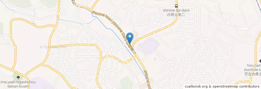 Mapa de ubicacion de 横浜白根郵便局 en Japan, Präfektur Kanagawa, Yokohama, 旭区.
