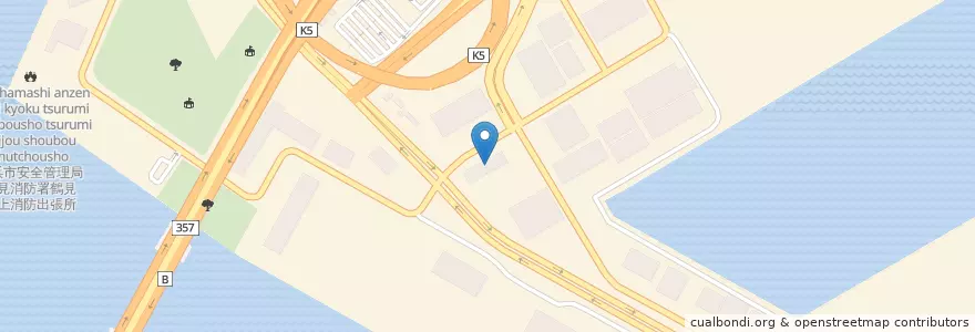 Mapa de ubicacion de 横浜税関大黒埠頭出張所 en اليابان, كاناغاوا, 横浜市, 鶴見区.