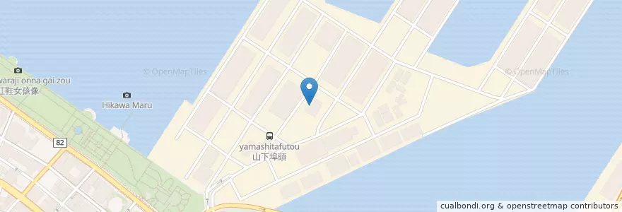 Mapa de ubicacion de 横浜税関本牧埠頭出張所山下事務所 en Japón, Prefectura De Kanagawa, Yokohama, Barrio Naka.