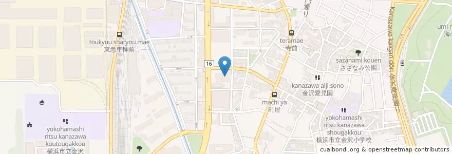 Mapa de ubicacion de 横浜金沢郵便局 en 일본, 가나가와현, 요코하마시, 金沢区.