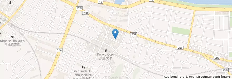Mapa de ubicacion de 横須賀大津郵便局 en Japonya, 神奈川県, 横須賀市.