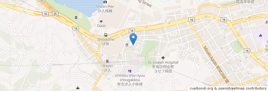 Mapa de ubicacion de 横須賀幼稚園 en 일본, 가나가와현, 横須賀市.