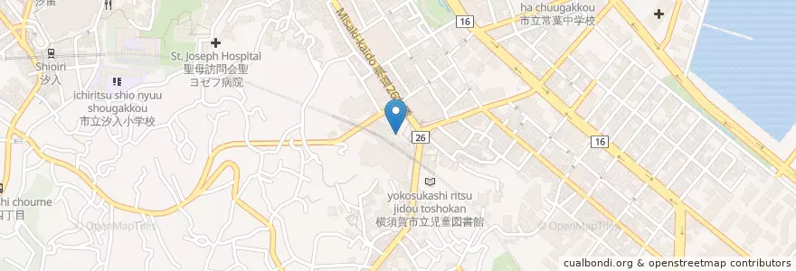 Mapa de ubicacion de 横須賀警察署中央駅前交番 en Япония, Канагава, Ёкосука.
