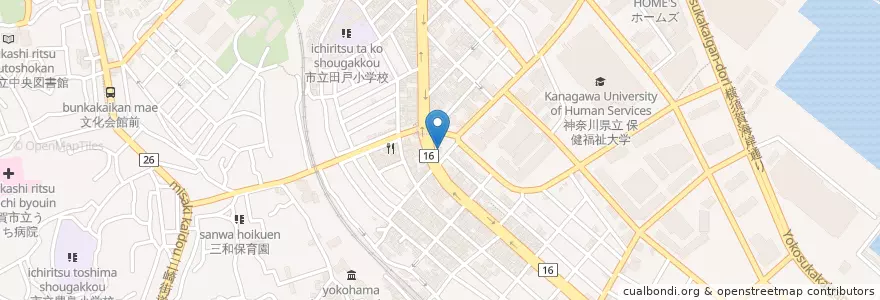 Mapa de ubicacion de 横須賀警察署安浦町交番 en 日本, 神奈川県, 横須賀市.