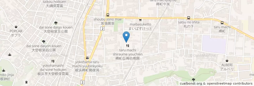 Mapa de ubicacion de 樽町白梅幼稚園 en Japan, Präfektur Kanagawa, Yokohama, 港北区.