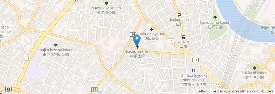 Mapa de ubicacion de 橋爪医院 en 日本, 神奈川縣, 横滨市, 鶴見区.