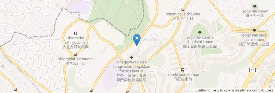Mapa de ubicacion de 汐見台中央幼稚園 en 日本, 神奈川県, 横浜市, 磯子区.
