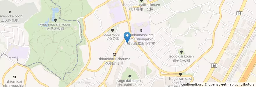 Mapa de ubicacion de 汐見台愛育園 en Japonya, 神奈川県, 横浜市, 磯子区.
