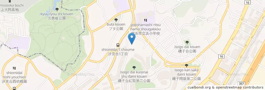 Mapa de ubicacion de 汐見台東幼稚園 en Japonya, 神奈川県, 横浜市, 磯子区.