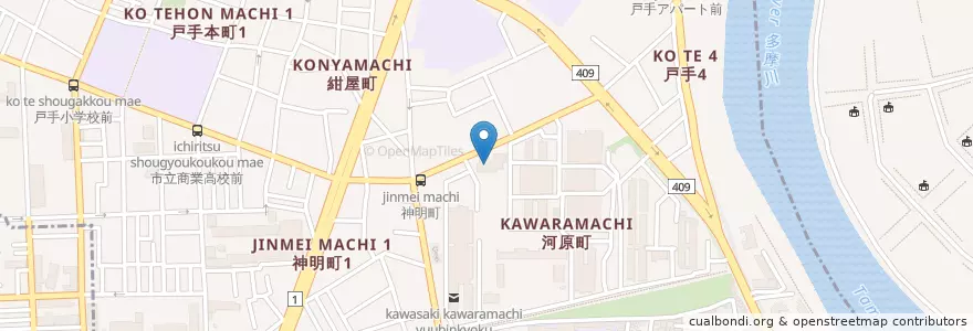 Mapa de ubicacion de 河原町保育園 en Япония, Канагава, Кавасаки, Саиваи.