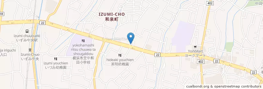 Mapa de ubicacion de 泉警察署和泉交番 en Japón, Prefectura De Kanagawa, Yokohama, 泉区.
