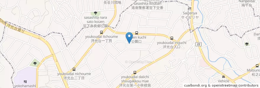 Mapa de ubicacion de 洋光台幼稚園 en ژاپن, 神奈川県, 横浜市, 磯子区.