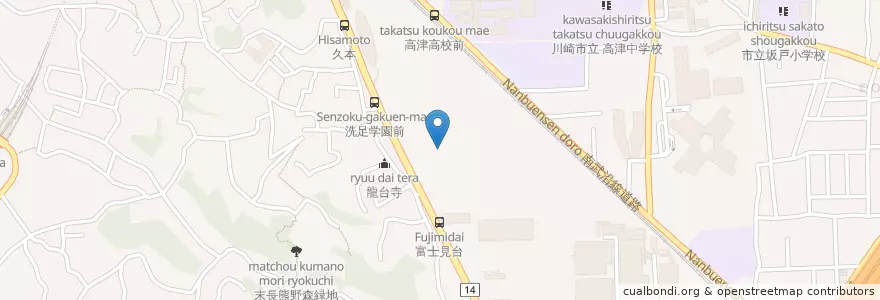Mapa de ubicacion de 洗足学園音楽大学（音楽学部） en Japonya, 神奈川県, 川崎市, 高津区.