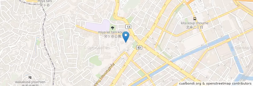 Mapa de ubicacion de 浅間幼育園 en 日本, 神奈川県, 横浜市, 西区.