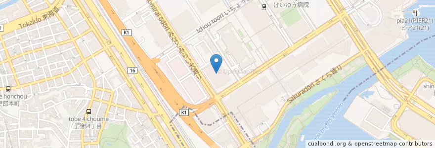 Mapa de ubicacion de 海上災害防止センター en 日本, 神奈川県, 横浜市, 西区.