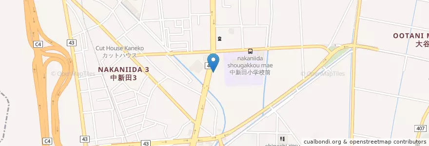 Mapa de ubicacion de 海老名中新田郵便局 en Japonya, 神奈川県, 海老名市.