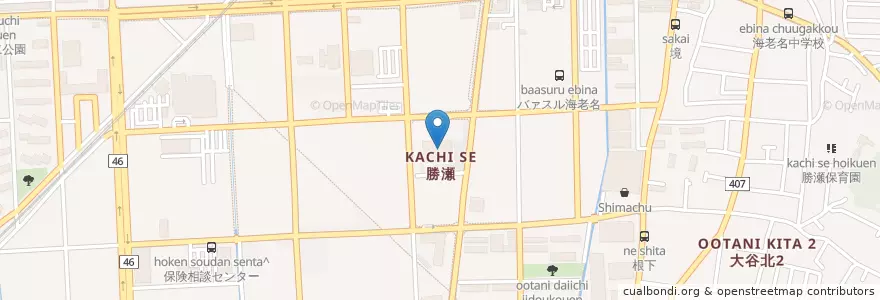 Mapa de ubicacion de 海老名市役所 en ژاپن, 神奈川県, 海老名市.