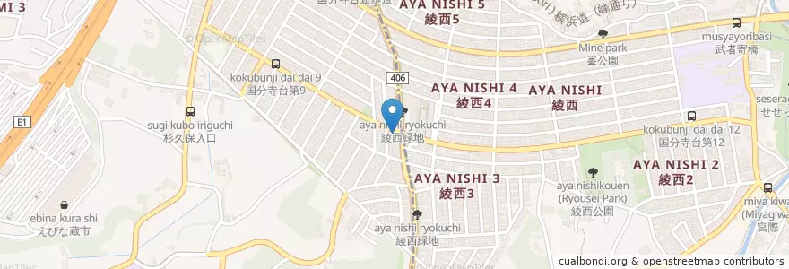 Mapa de ubicacion de 国分寺台交番 en Япония, Канагава, Аясе.
