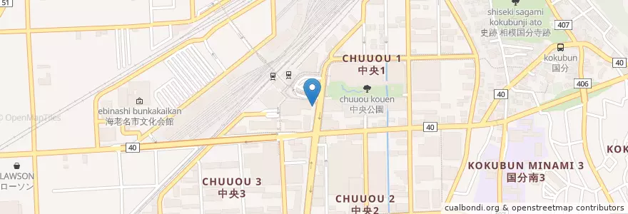 Mapa de ubicacion de 海老名警察署海老名駅前交番 en اليابان, كاناغاوا, 海老名市.