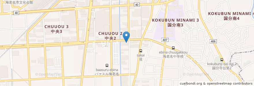 Mapa de ubicacion de 海老名郵便局 en Jepun, 神奈川県, 海老名市.