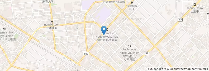 Mapa de ubicacion de 淵野辺郵便局 en Japan, Präfektur Kanagawa, 相模原市, 中央区.