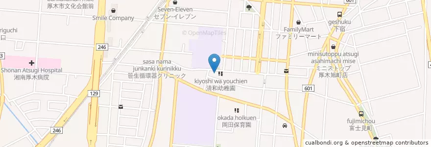 Mapa de ubicacion de 清和幼稚園 en اليابان, كاناغاوا, 厚木市.