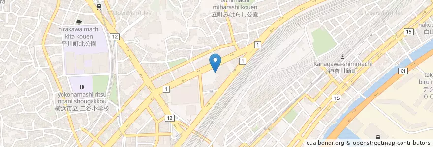 Mapa de ubicacion de 済生会神奈川県病院 en 日本, 神奈川県, 横浜市, 神奈川区.