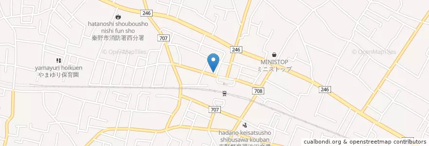 Mapa de ubicacion de 渋沢駅前郵便局 en Japan, 神奈川県, 秦野市.