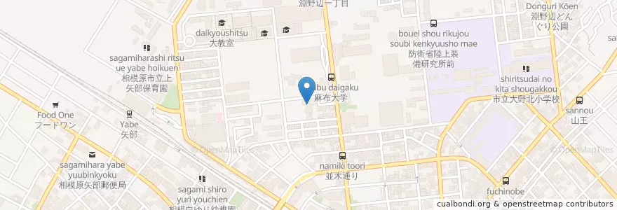 Mapa de ubicacion de 渕野辺保育園 en Japan, Kanagawa Prefecture, Sagamihara, Chuo Ward.