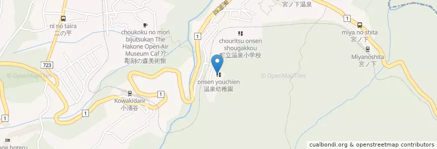 Mapa de ubicacion de 温泉幼稚園 en Jepun, 神奈川県, 足柄下郡, 箱根町.