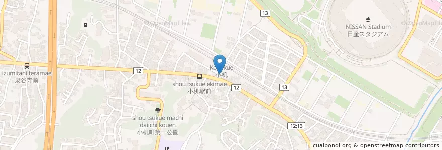 Mapa de ubicacion de 港北警察署小机交番 en ژاپن, 神奈川県, 横浜市, 港北区.