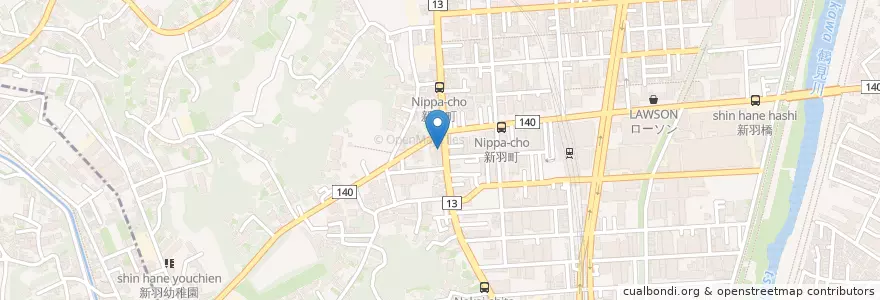 Mapa de ubicacion de 港北警察署新羽町交番 en Japão, 神奈川県, 横浜市, 港北区.