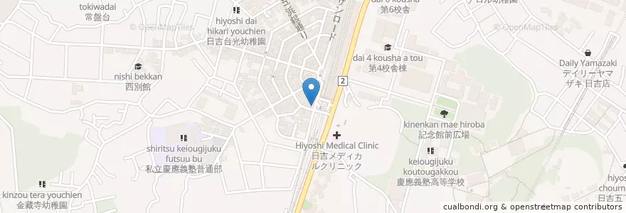 Mapa de ubicacion de 港北警察署日吉駅前交番 en Japão, 神奈川県, 横浜市, 港北区.