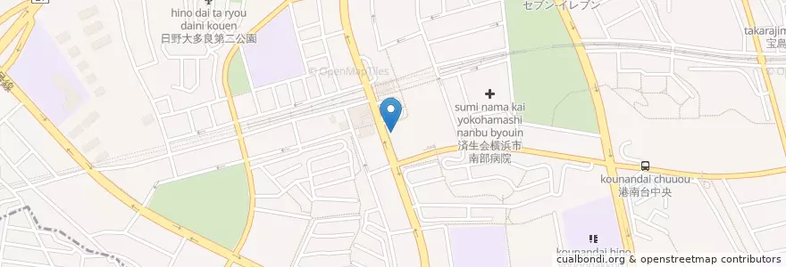 Mapa de ubicacion de 港南警察署港南台駅前交番 en Japón, Prefectura De Kanagawa, Yokohama, 港南区.