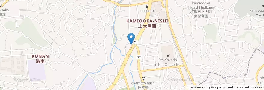 Mapa de ubicacion de 港南警察署関の下交番 en Japon, Préfecture De Kanagawa, 横浜市, 港南区.