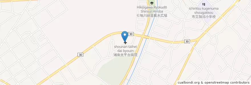 Mapa de ubicacion de 湘南太平台病院 en 日本, 神奈川県, 藤沢市.