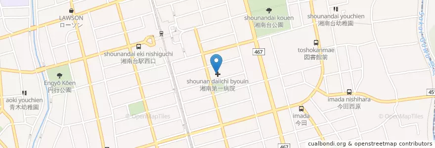 Mapa de ubicacion de 湘南第一病院 en ژاپن, 神奈川県, 藤沢市.