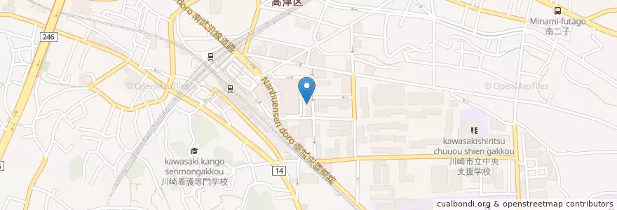 Mapa de ubicacion de 滋恵会安藤整形外科病院 en اليابان, كاناغاوا, 川崎市, 高津区.
