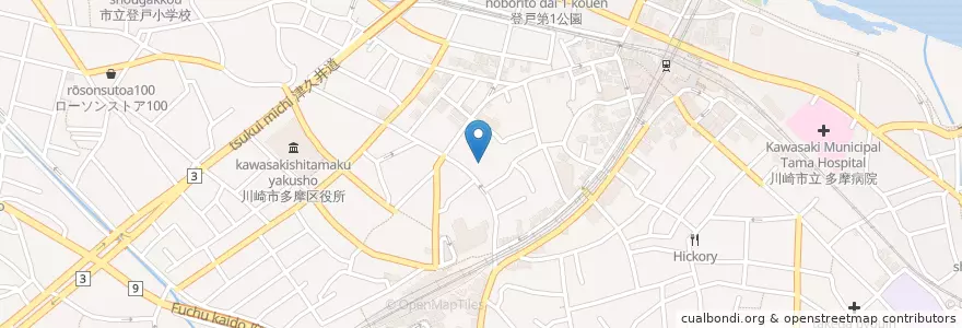 Mapa de ubicacion de 玉川幼稚園 en Japão, 神奈川県, 川崎市, 多摩区.
