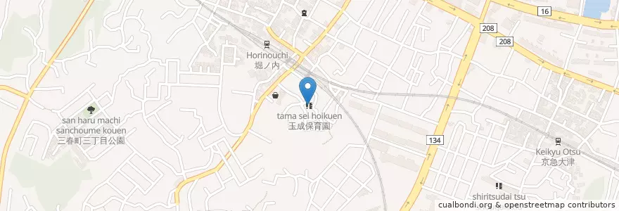 Mapa de ubicacion de 玉成保育園 en ژاپن, 神奈川県, 横須賀市.