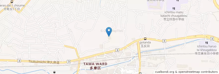 Mapa de ubicacion de 北部児童相談所 en ژاپن, 神奈川県, 川崎市, 多摩区.