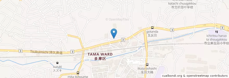 Mapa de ubicacion de 生田駅前郵便局 en 일본, 가나가와현, 川崎市, 多摩区.