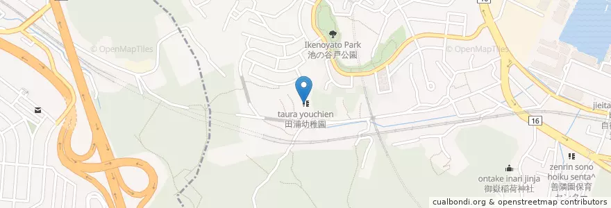 Mapa de ubicacion de 田浦幼稚園 en ژاپن, 神奈川県, 横須賀市.