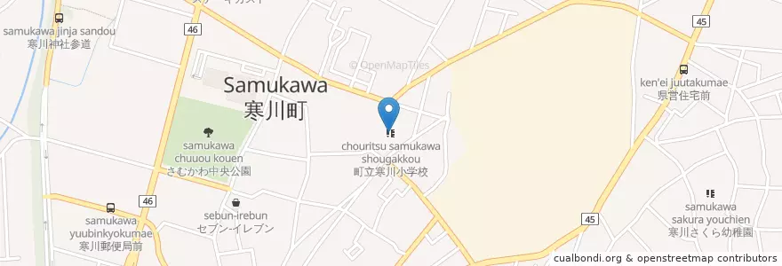 Mapa de ubicacion de 町立寒川小学校 en Japão, 神奈川県, 高座郡, 寒川町.