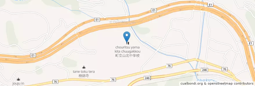 Mapa de ubicacion de 町立山北中学校 en 日本, 神奈川縣, 足柄上郡, 山北町.