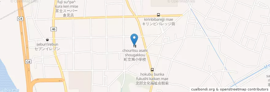 Mapa de ubicacion de 町立旭小学校 en Japonya, 神奈川県, 高座郡, 寒川町.