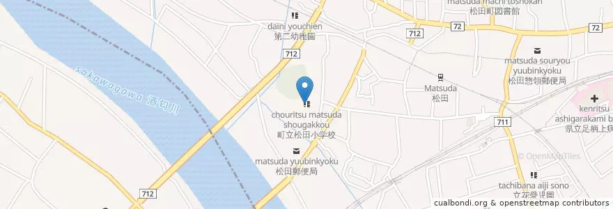 Mapa de ubicacion de 町立松田小学校 en Japón, Prefectura De Kanagawa, 足柄上郡, 松田町.