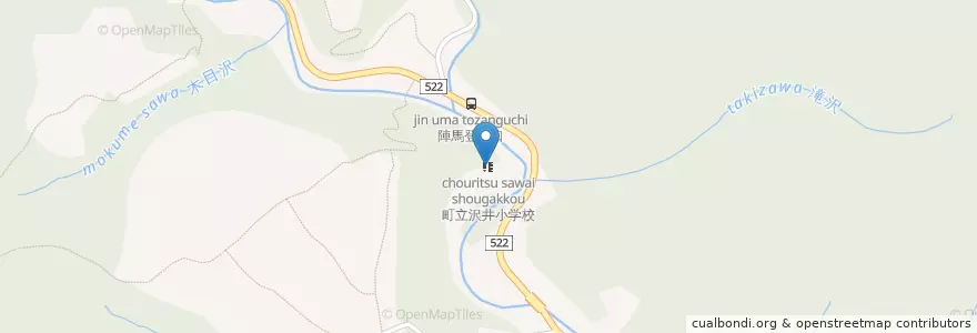 Mapa de ubicacion de 町立沢井小学校 en Япония, Канагава, Сагамихара, Мидори.